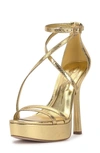 Jessica Simpson Jewelria Ankle Strap Platform Sandal In Gold