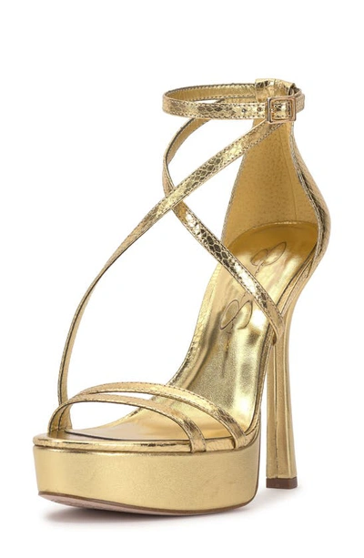 Jessica Simpson Jewelria Ankle Strap Platform Sandal In Gold