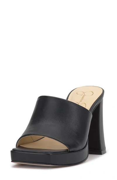 Jessica Simpson Kashet Platform Slide Sandal In Black Leather