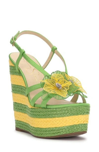 Jessica Simpson Visela Platform Wedge Sandal In Bright Green