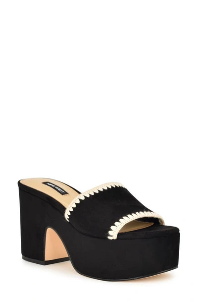 Nine West Yickie Platform Slide Sandal In Black