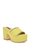 Nine West Yickie Platform Slide Sandal In Medium Green