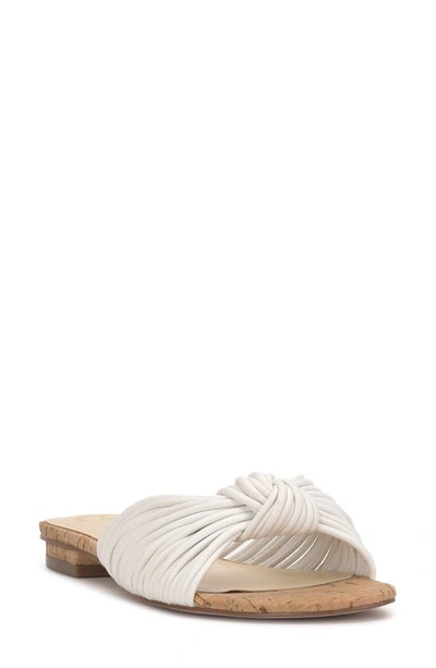 Jessica Simpson Dydra Slide Sandal In White Faux Leather