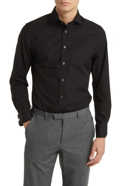 Charles Tyrwhitt Slim Fit Non-iron Cotton Poplin Dress Shirt In Black