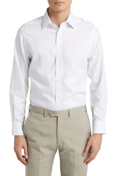 Charles Tyrwhitt Slim Fit Non-iron Solid Royal Oxford Dress Shirt In White