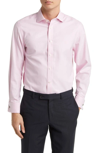 Charles Tyrwhitt Slim Fit Non-iron Solid Twill Dress Shirt In Pink