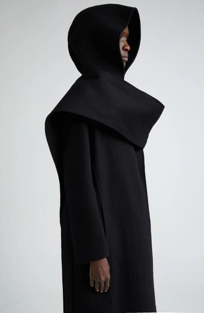 The Row Dodi Hooded Cashmere Scarf In Black