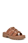 Nine West Cazz Platform Slide Sandal In Medium Brown