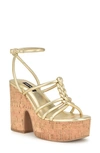Nine West Olander Platform Sandal In Gold