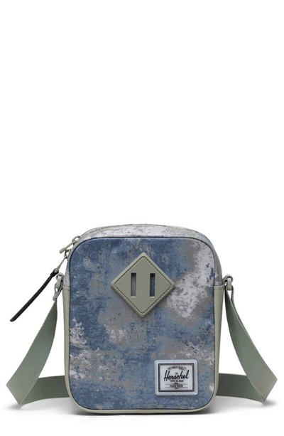 Herschel Supply Co Heritage Water Resistant Recycled Polyester Crossbody Bag In Seagrass Bowen Birch