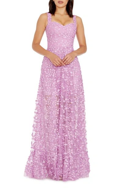 Dress The Population Anabel Semisheer Sweetheart Neck Gown In Lavender
