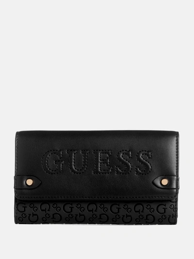 Guess Factory Iridessa Clutch Wallet In Black