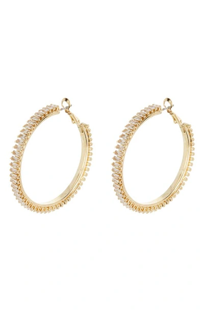 Tasha Crystal Hoop Earrings In Gold