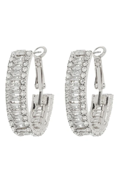 Tasha Cz Hoop Earrings In Silver