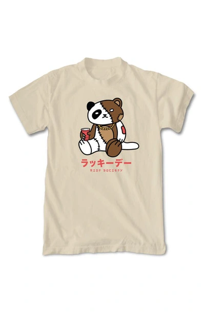 Riot Society Sugee Panda Teddy Graphic T-shirt In Cream