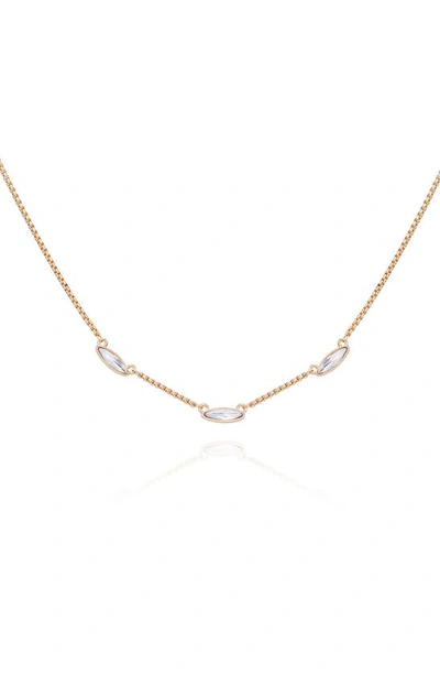 Vince Camuto Navette Marquise Crystal Pendant Necklace In Gold