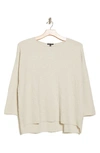 Eileen Fisher Organic Linen & Cotton Stretch Knit Top In Bone