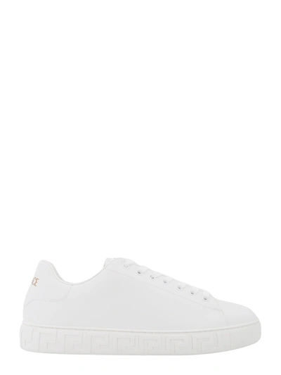 Versace Greca Sneakers In Bianco