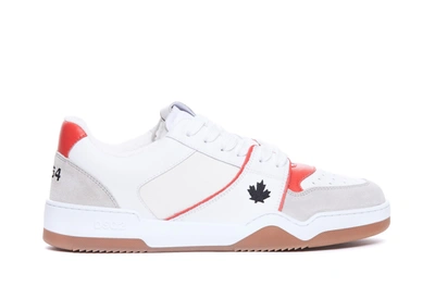 Dsquared2 Spiker Sneakers In Bianco Rosso