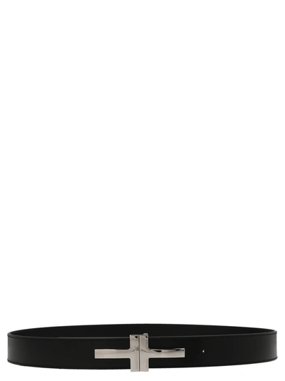 Tom Ford Logo Buckle Belt In Black