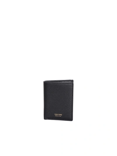 Tom Ford T Line Bi-fold Black Cardholder