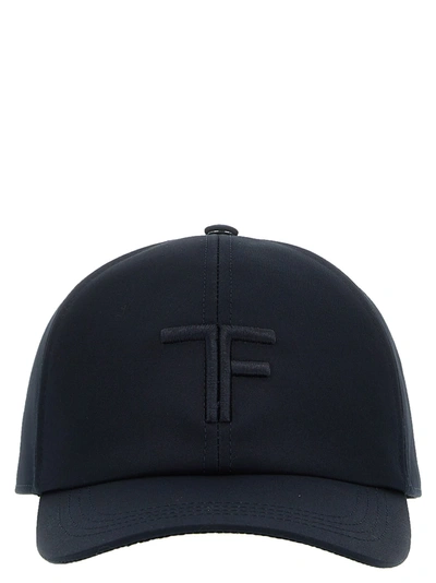 Tom Ford Logo Embroidery Cap In Blue