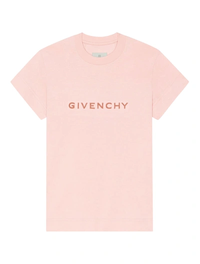 Givenchy Fitted Short Sleeve T-shirt In Blush Pink