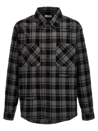 Off-white Check Shirt In Gray