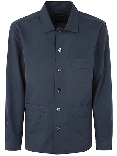 Tom Ford Casual Shirt In Ink Blue