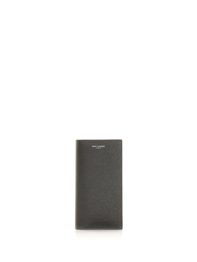 Saint Laurent Continental Wallet In Leather In Nero
