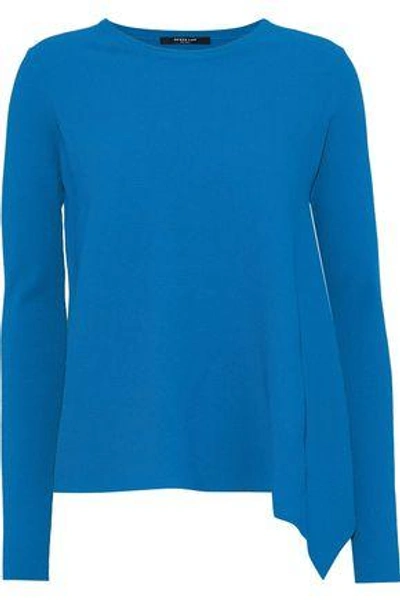 Derek Lam Woman Asymmetric Ribbed Stretch-knit Sweater Bright Blue