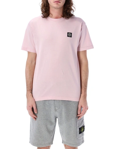 Stone Island Patch Tee In Rosa