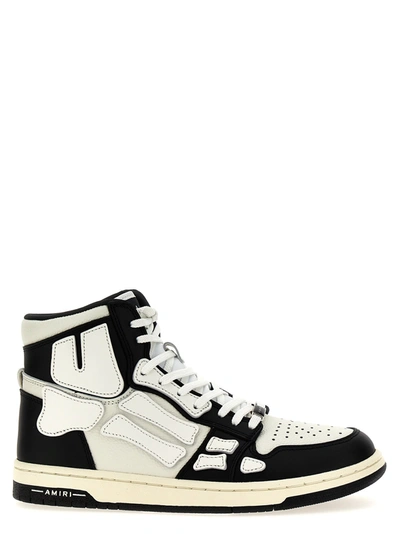 Amiri Skel Top Hi Sneakers In White/black