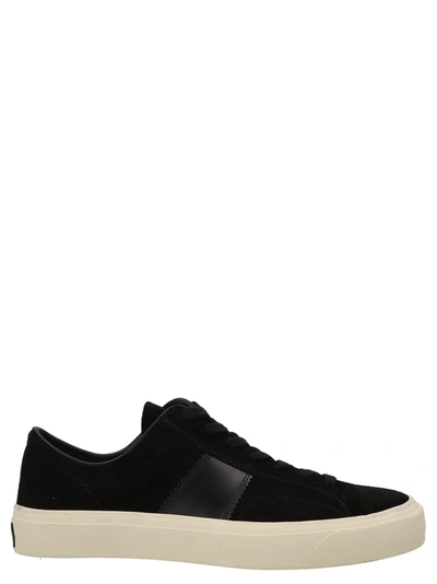 Tom Ford Suede Trainers In White/black