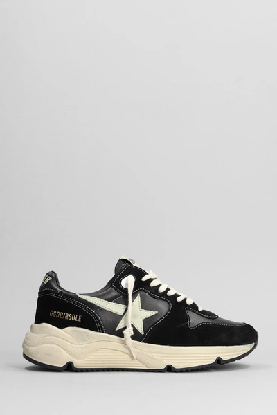 Golden Goose Running Sneakers In Black Suede And Leather