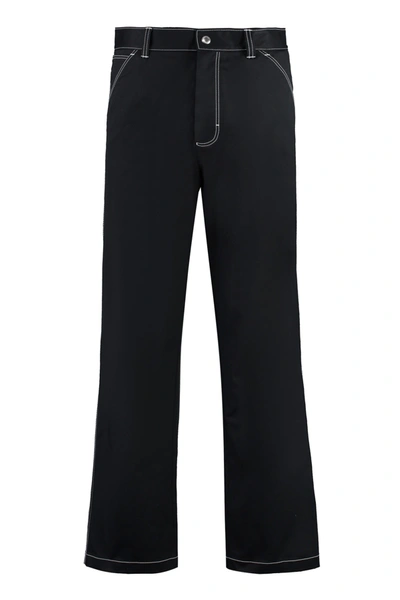 Prada Multi-pocket Cotton Trousers In Black