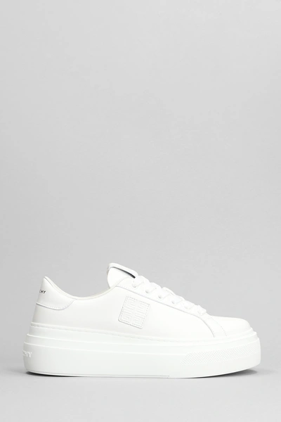 Givenchy City Platform Trainers In White Leather