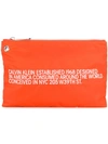 Calvin Klein 205w39nyc Embroidered Text Clutch Bag - Orange