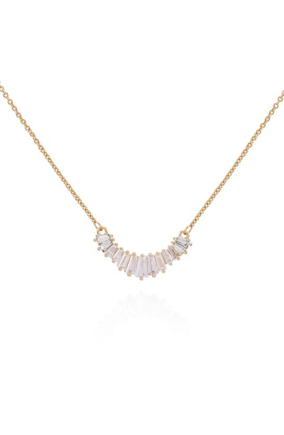 Vince Camuto Baguette Crystal Bib Necklace In Gold