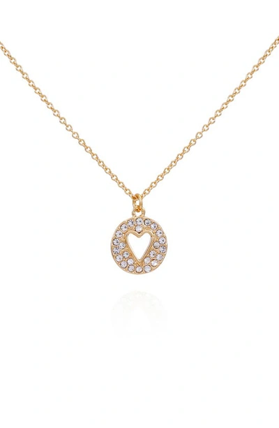 Vince Camuto Crystal Embellished Heart Cutout Pendant Necklace In Gold