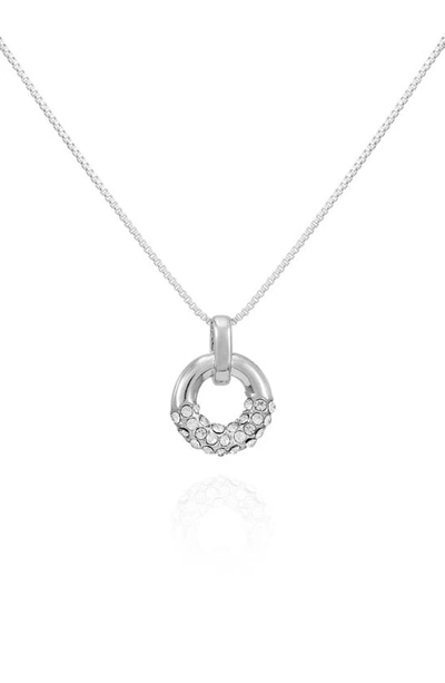Vince Camuto Pavé Crystal Open Circle Pendant Necklace In Metallic