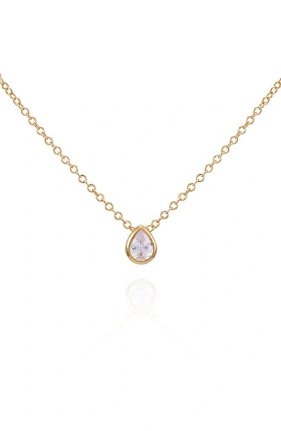 Vince Camuto Teardrop Crystal Pendant Necklace In Gold