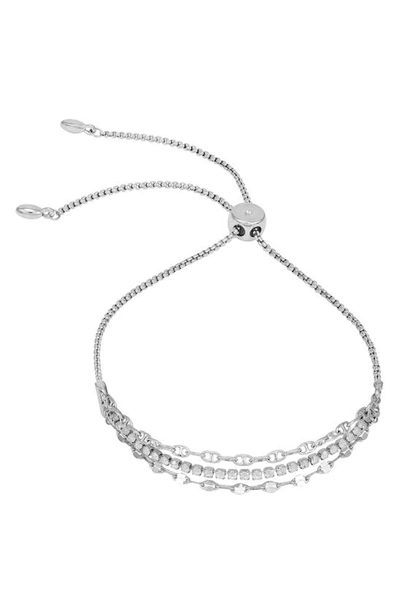 Vince Camuto Crystal Mixed Chain Slider Bracelet In Metallic