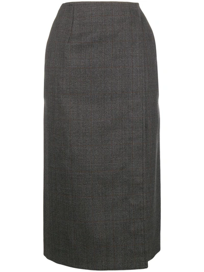 Calvin Klein 205w39nyc Checked Wrap Skirt In Grey