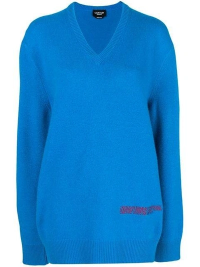 Calvin Klein 205w39nyc Oversized Logo Sweater In Blue