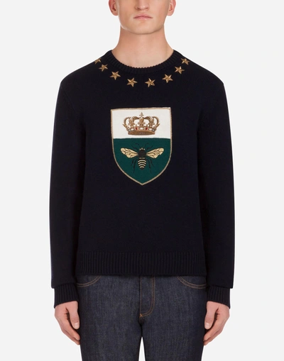 Dolce & Gabbana Intarsia Knit In Wool And Cashmere In Multicolor