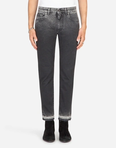 Dolce & Gabbana Stretch Capri Fit Jeans In Multicolor