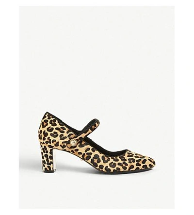 Dune Anntoinette Leather And Ponyhair Leopard Print Courts In Leopard-pony