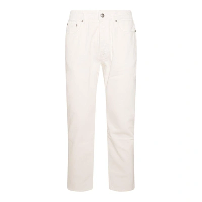 Palm Angels Straight Leg Jeans In Bianco