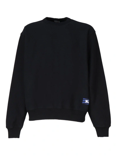 Burberry Logo Patch Crewneck Sweater In Black